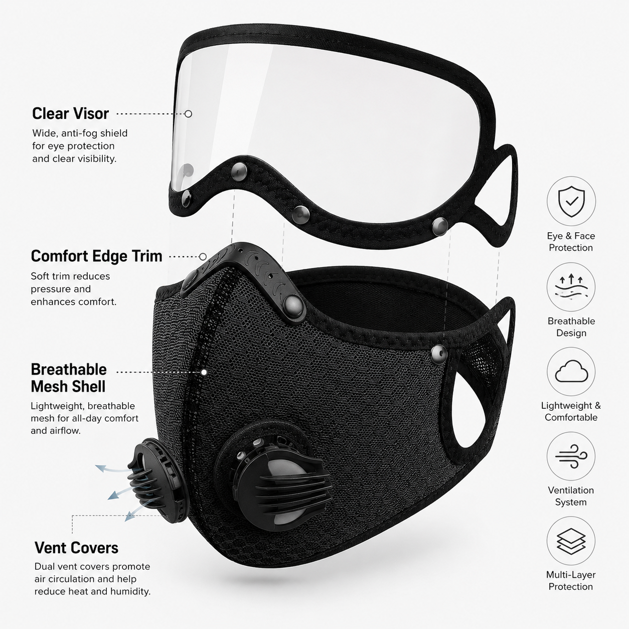 Riding protective mask-TI