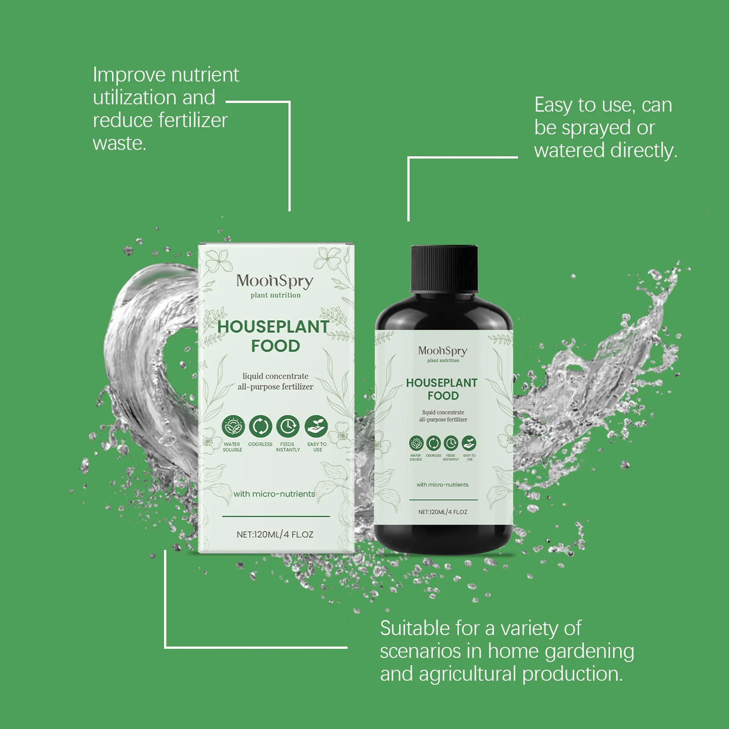 Houseplant Food | Makes 50 Gallons | All-Purpose Plant Fertilizer for Potted Indoor Houseplants | Easy to Use | Made in USA-LIN