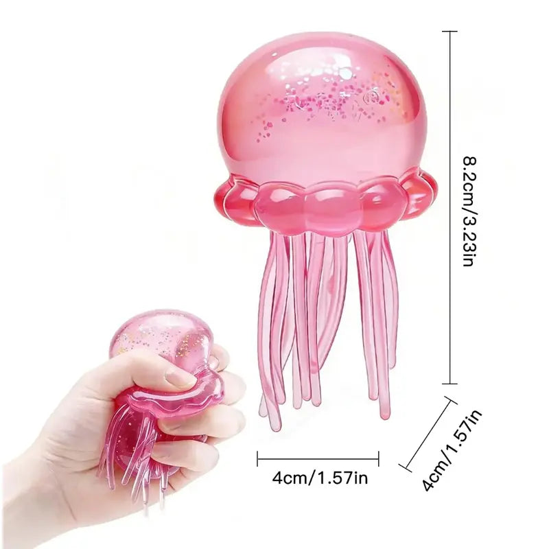 Soft Gel Filled Sensory Squeeze Toy, Stretchy Elastic Squishy Stress Relief Ball, Calming Anxiety Reducing Hand Fidget, Cute Relaxing Jelly Texture, Fun Portable Handheld Squeeze Toy Gift for All Ages-LIN