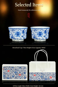 Purified jade porcelain scroll-leaf lotus-shaped saucer cup(in gift box or gift bag) * 1 pair