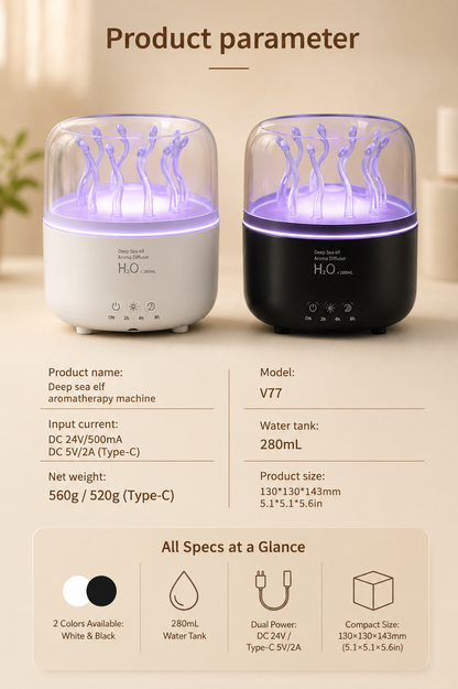 Rotating Seaweed Aroma Diffuser & Cool Mist Humidifier-TI