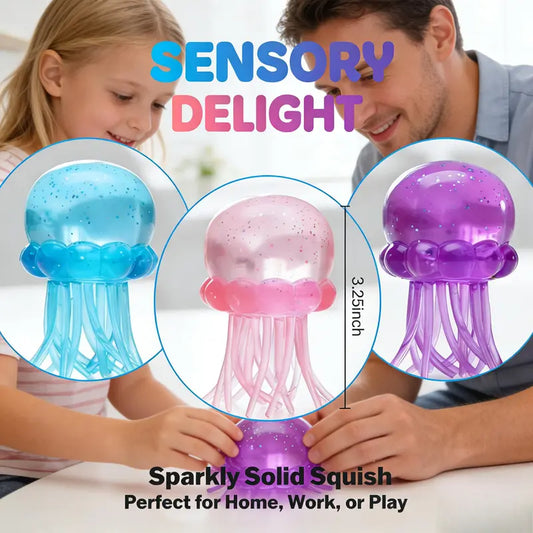 Soft Gel Filled Sensory Squeeze Toy, Stretchy Elastic Squishy Stress Relief Ball, Calming Anxiety Reducing Hand Fidget, Cute Relaxing Jelly Texture, Fun Portable Handheld Squeeze Toy Gift for All Ages-LIN