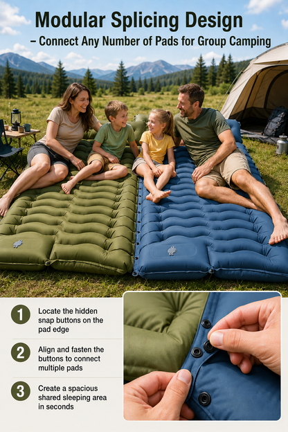 Ultra-Light Inflatable Camping Sleeping Pad with Built-in Foot Pump-TI