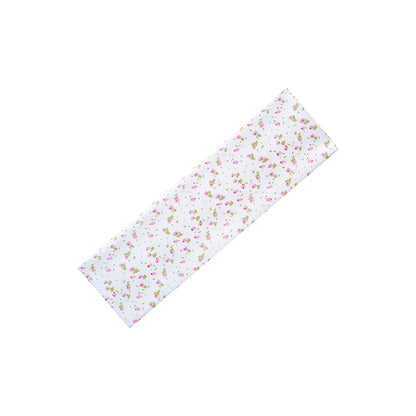 AMZ White Floral High Elastic Sports Headband Non-Slip Sweat Absorbing Running Hair Wrap