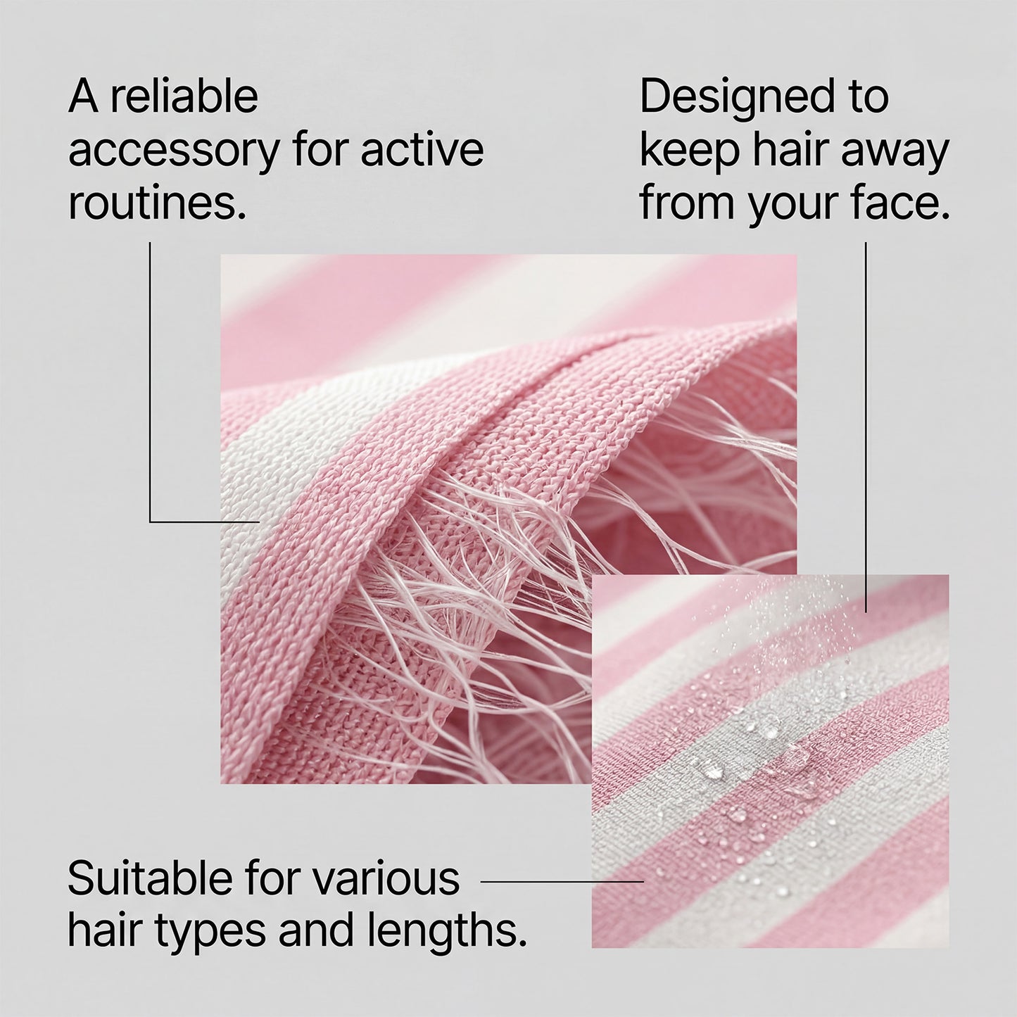 AMZ White Floral High Elastic Sports Headband Non-Slip Sweat Absorbing Running Hair Wrap