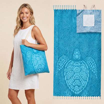AMZ Convertible Beach Towel Bag, Multi-Functional Outdoor Gear, Portable & Lightweight