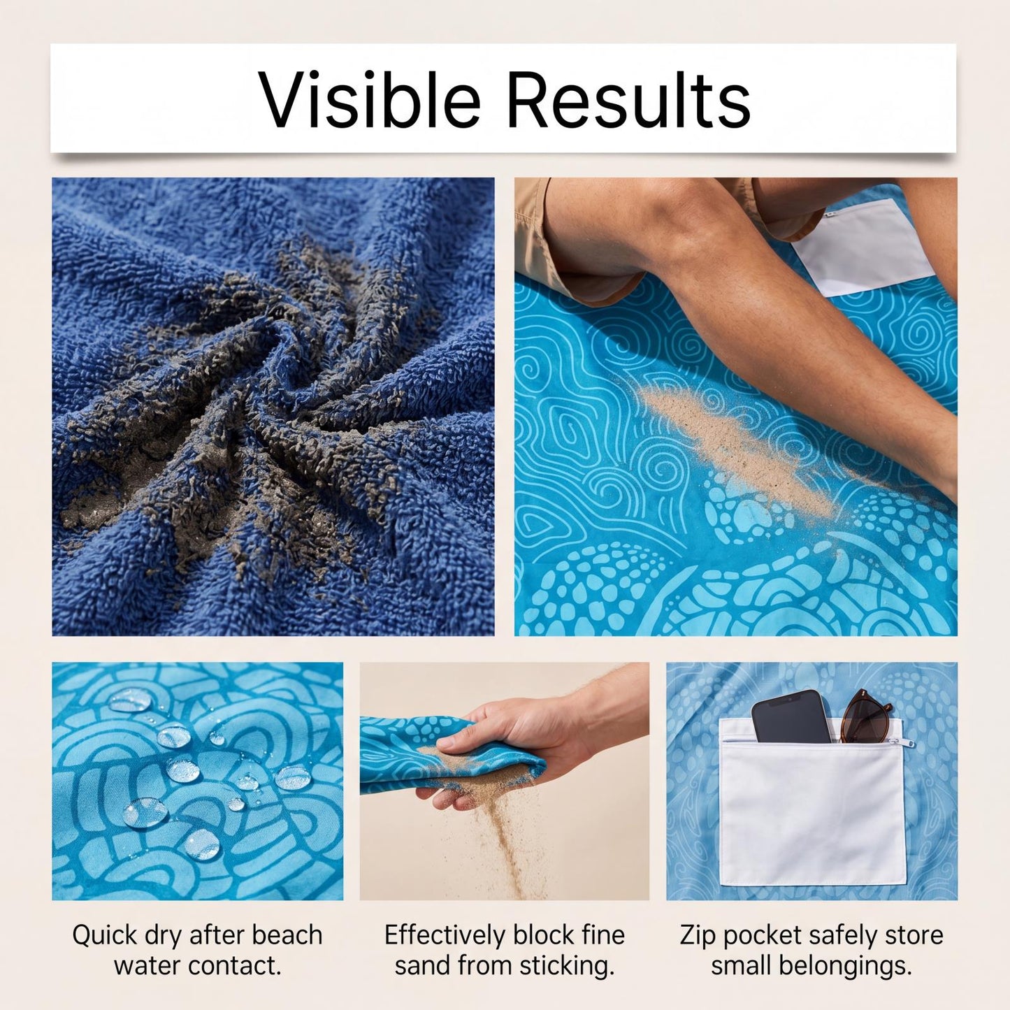 AMZ Convertible Beach Towel Bag, Multi-Functional Outdoor Gear, Portable & Lightweight