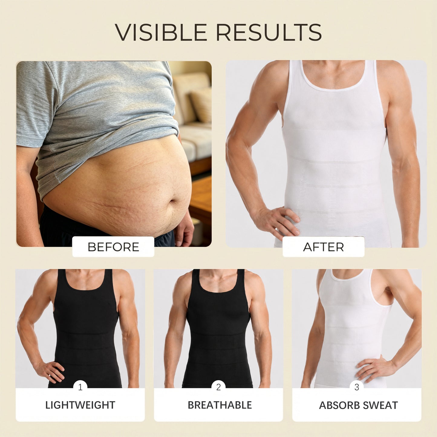 Zeriluna Men's Seamless Breathable Tank Tops, Stylish Sports Undershirts Base Layer