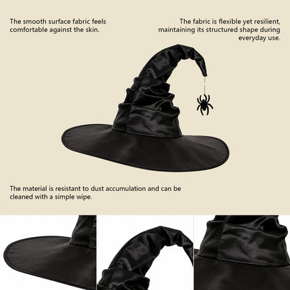 Zeriluna Vintage Ruffled Witch Hat, Stylish Retro Costume Headwear Prop for Party fashion