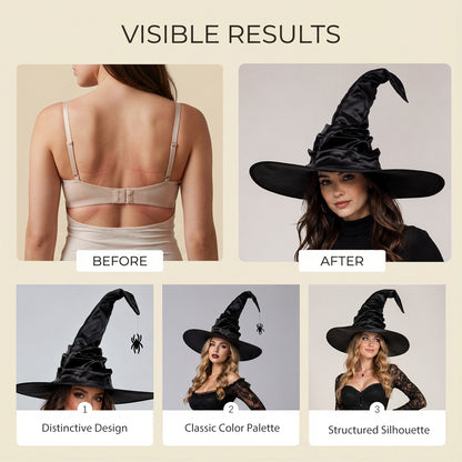 Zeriluna Vintage Ruffled Witch Hat, Stylish Retro Costume Headwear Prop for Party fashion
