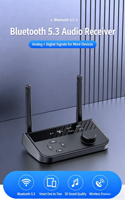 New Bluetooth 5.3 Audio Receiver B41 with Optical/Coaxial/AUX Digital Signal for 3D Sound Quality and High-Definition Music-LIN