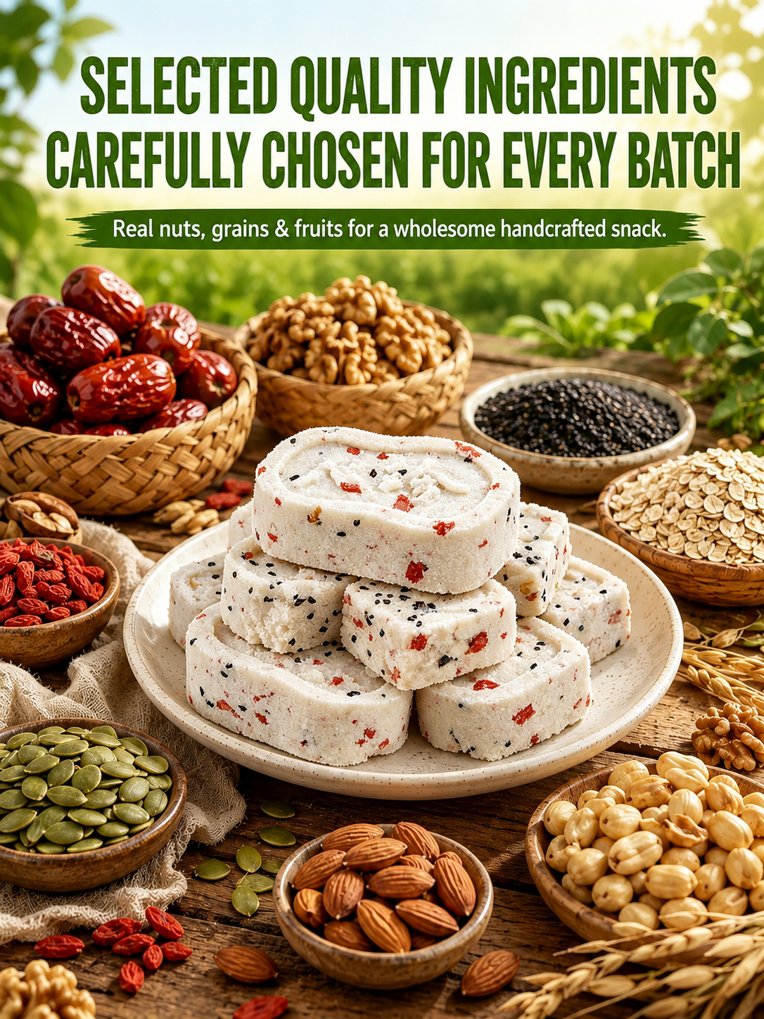 💖Handmade Red Date Poria Bazhen Cake🎁, Natural Whole-Grain Healthy Guilt-Free Treat-TI