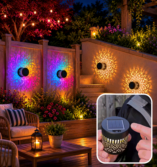Solar Mandala Fence Lights, Outdoor Wall Decor-TI