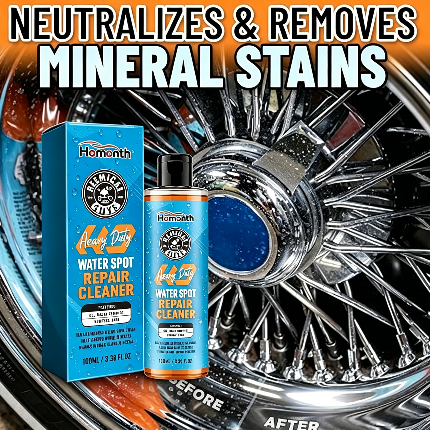 🚗Multi-Surface Water Spot Remover,Fast-Acting Car Detailing Cleaner for Windshield, Paint & Wheels-TI