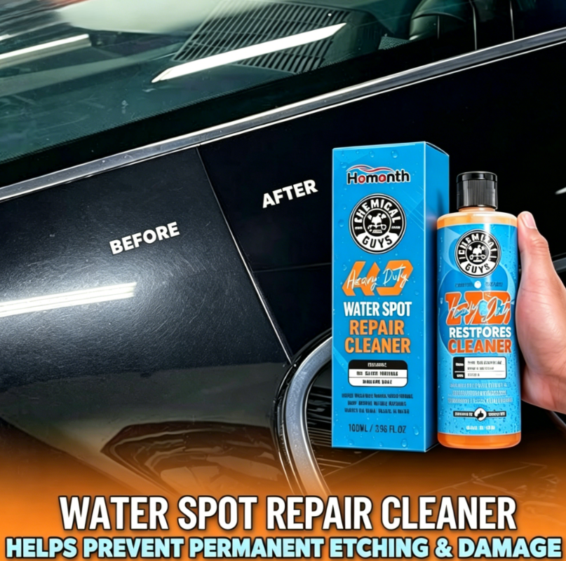 🚗Multi-Surface Water Spot Remover,Fast-Acting Car Detailing Cleaner for Windshield, Paint & Wheels-TI