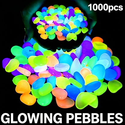 💡Luminous Stones🪨 – Mixed Color Glow Rocks Decorations DIY Decorative Pebbles for Aquarium Fish Tank Sidewalk Garden Path Patio Terrace Lawn Yard Ornaments Colorful Cobbles Decor-TI