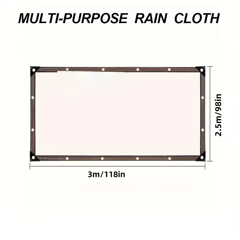Waterproof Clear 8x10 FT Tarps with Grommets - Heavy-Duty Transparent Cover for Outdoor Patios, Gardens & Camping-LIN