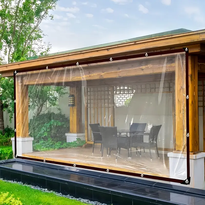 Waterproof Clear 8x10 FT Tarps with Grommets - Heavy-Duty Transparent Cover for Outdoor Patios, Gardens & Camping-LIN