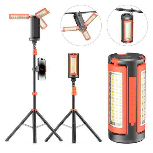 Rechargeable LED Emergency Lantern - 2500LM Bright, Waterproof & Shockproof, 4 Light Modes with Tripod Stand for Camping, Power Outages, Hurricane, Car Repair & Outdoor Survival-LIN