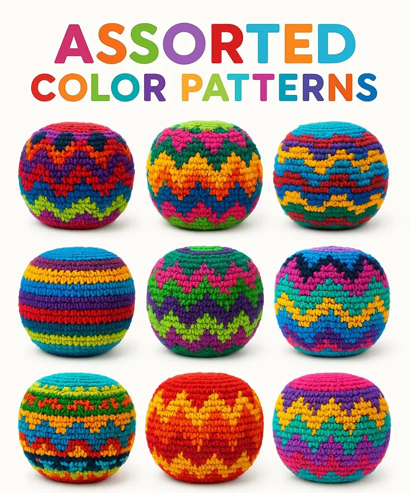 1PCS Hacky Sack Footbag Set Handmade Crochet Hacky Kick Sack Balls Knitted Kick Balls for Kids & Adults, Handmade Toss Bags for Playground, Parties & Travel (Random colors)-LIN