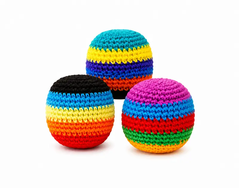 1PCS Hacky Sack Footbag Set Handmade Crochet Hacky Kick Sack Balls Knitted Kick Balls for Kids & Adults, Handmade Toss Bags for Playground, Parties & Travel (Random colors)-LIN