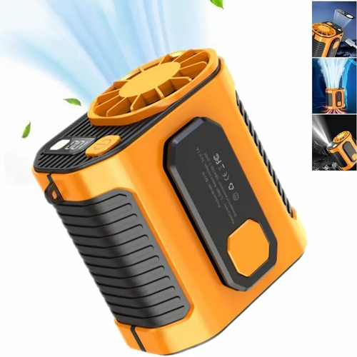 PADOX Personal Waist Portable Rechargeable Fan, 5000mAh Battery Power bank, 10 Speeds 5300RPM Airflow, LED Light, Wearable Belt Fan for Outdoor, Jobsite, Farms, Traveling, Fishing #SummerVibes-LIN
