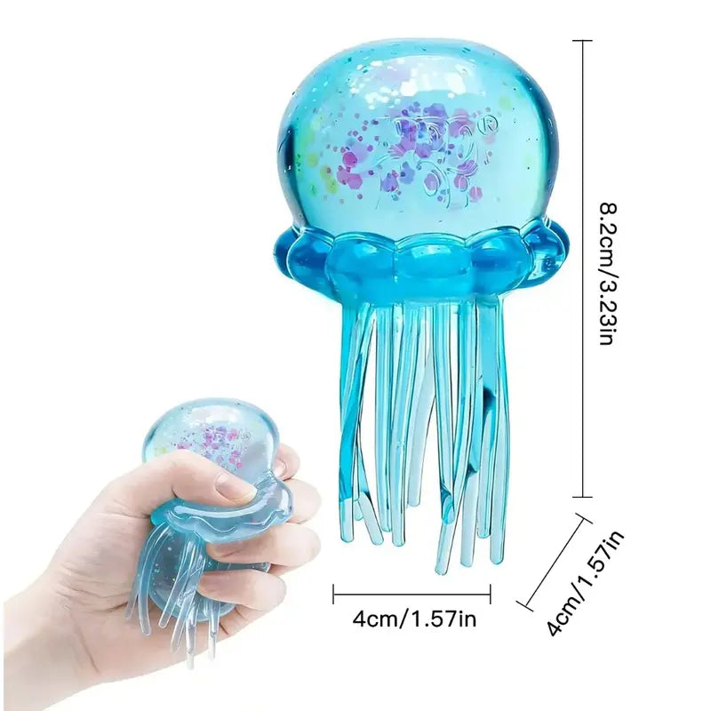 Soft Gel Filled Sensory Squeeze Toy, Stretchy Elastic Squishy Stress Relief Ball, Calming Anxiety Reducing Hand Fidget, Cute Relaxing Jelly Texture, Fun Portable Handheld Squeeze Toy Gift for All Ages-LIN