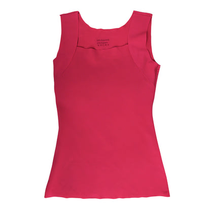 Nude Feel Square Neck Tank Top with Built-in Chest Pads，Suitable for office commuting Stylish