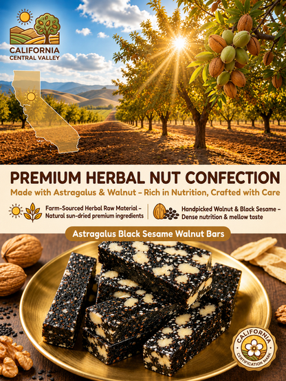 Mulberry Rehmannia & Black Goji Sesame Cake – Soft Herbal Nut Snack, Low Sugar Energy Bar-TI