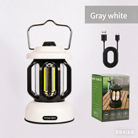 Retro multi-functional camping lamp - White - 1 unit
