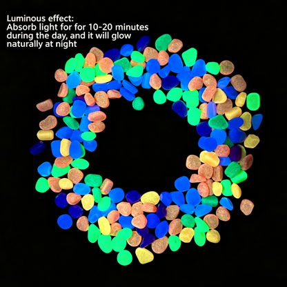 💡Luminous Stones🪨 – Mixed Color Glow Rocks Decorations DIY Decorative Pebbles for Aquarium Fish Tank Sidewalk Garden Path Patio Terrace Lawn Yard Ornaments Colorful Cobbles Decor-TI