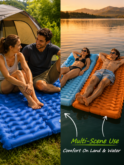 Ultra-Light Inflatable Camping Sleeping Pad with Built-in Foot Pump-TI