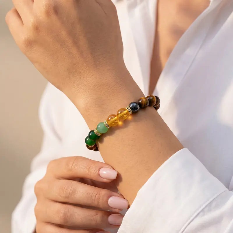 💵Money Bracelet with Black Onyx and Tiger's Eye - Luck Bracelet - Attract Wealth-LIN