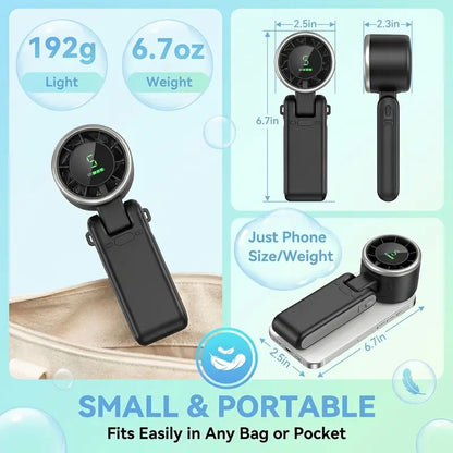 🌟 2026 Summer Portable Cooling Fan🥶，1200mAh Pocket Fan for Travel Festival Theme Park-TI