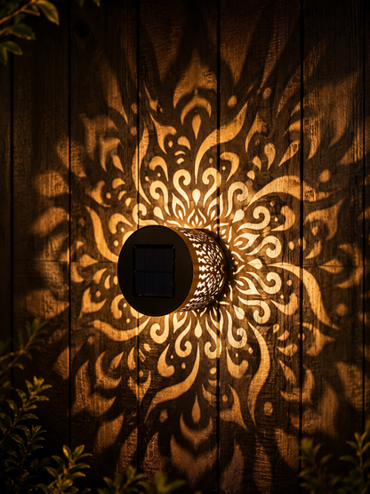 Solar Mandala Fence Lights, Outdoor Wall Decor-TI