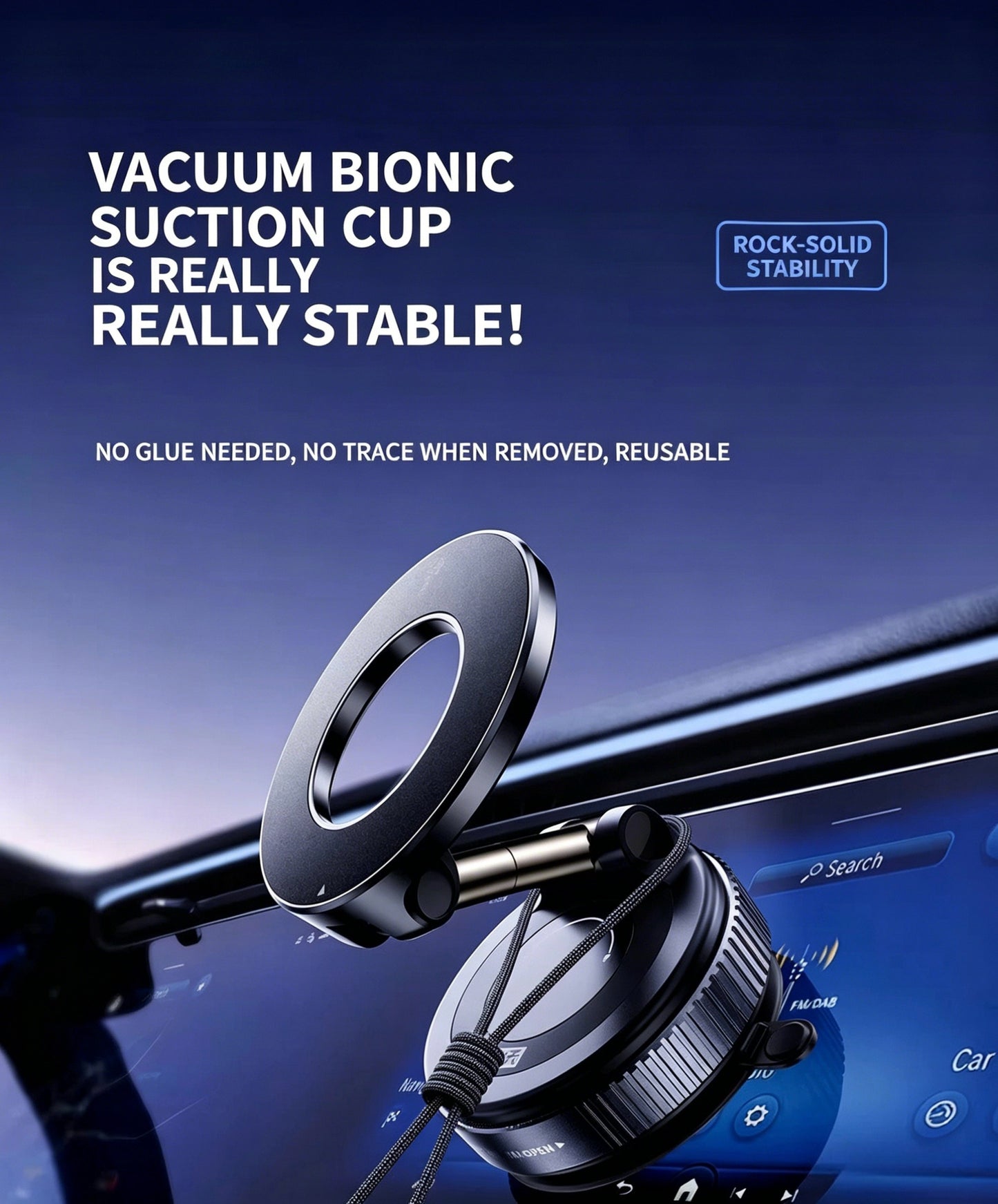 360° Adjustable Vacuum Magnetic Phone Holder, Suction Cup Phone Mount for Magsafe, Portable Cell Phone Holder for Car,Makeup/Gym/Mirror, Fit for All iphone iphone 12 and above-LIN