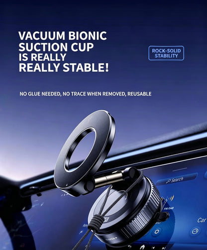 360° Adjustable Vacuum Magnetic Phone Holder, Suction Cup Phone Mount for Magsafe, Portable Cell Phone Holder for Car,Makeup/Gym/Mirror, Fit for All iphone iphone 12 and above-LIN