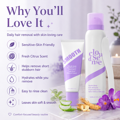 2-Pack Hypoallergenic Bikini Hair Removal Kit💜 , Painless Formula for Sensitive Skin | Fast-Acting Gentle Bundle with Aloe & Hyaluronic Acid, Big Saving for Daily Use-TI