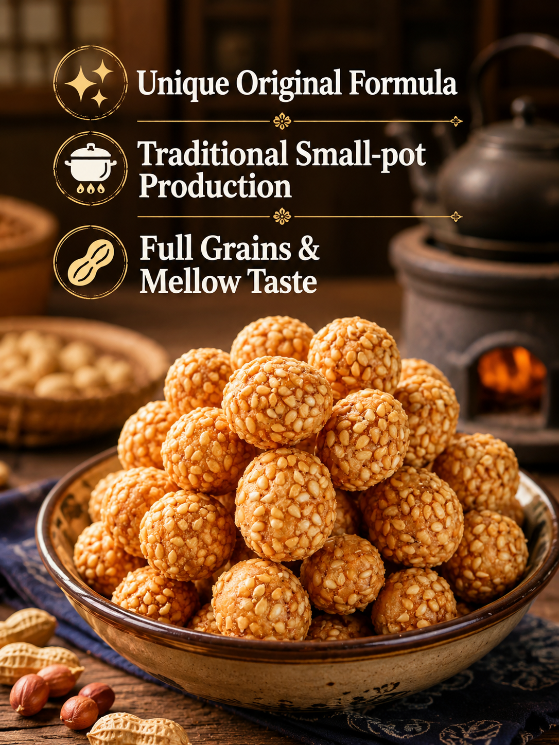 Sesame Coated Yam Peanuts. Original Flavor-TI