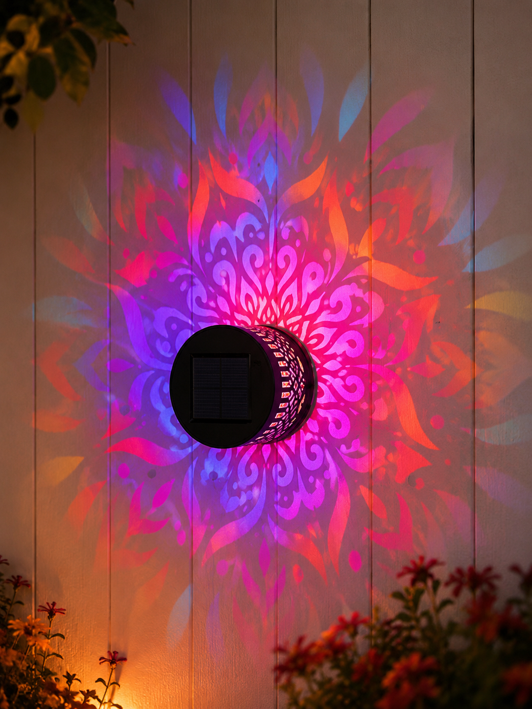Solar Mandala Fence Lights, Outdoor Wall Decor-TI