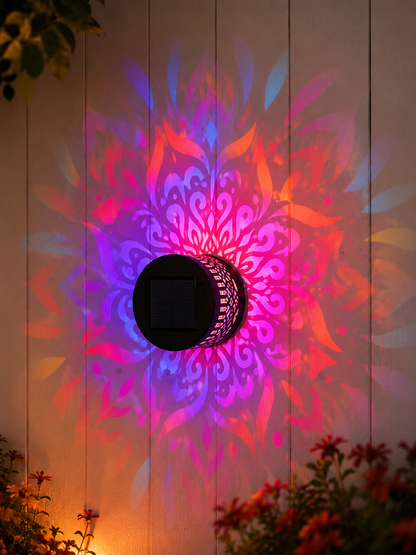 Solar Mandala Fence Lights, Outdoor Wall Decor-TI