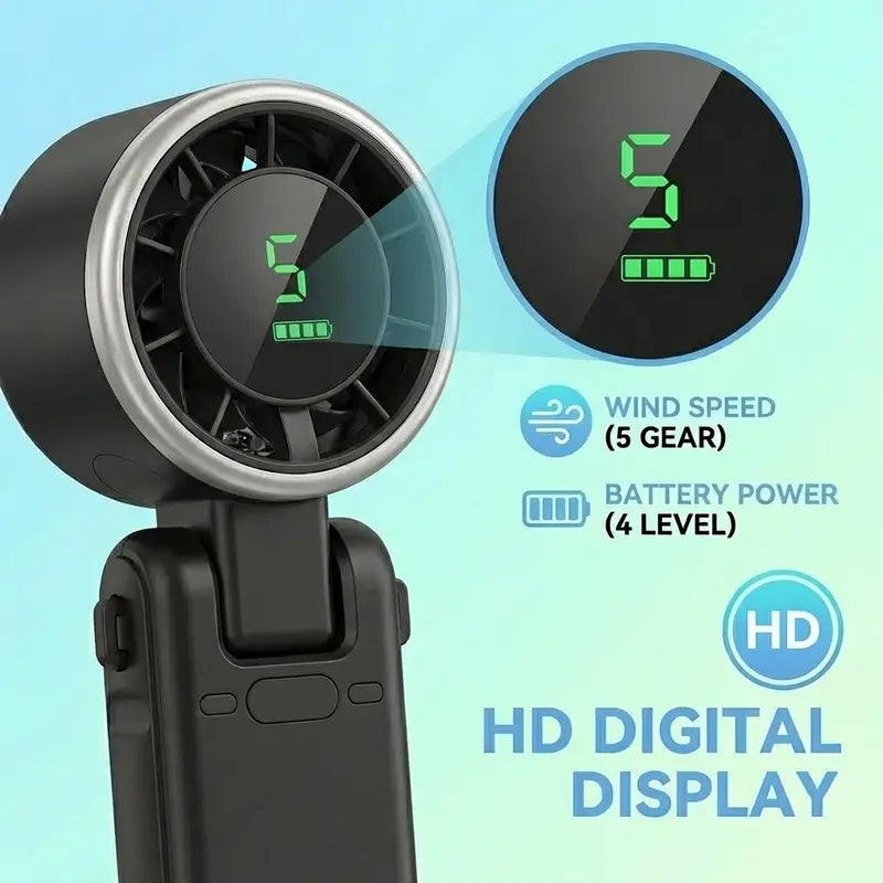 🌟 2026 Summer Portable Cooling Fan🥶，1200mAh Pocket Fan for Travel Festival Theme Park-TI
