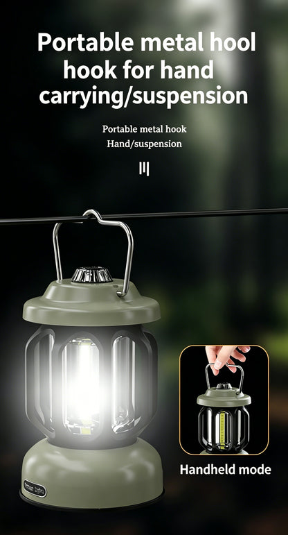 Outdoor Camping Lantern, Ambient Light, Durable, Rechargeable, Portable, Hanging, Suitable for Camping, Lamp-LIN