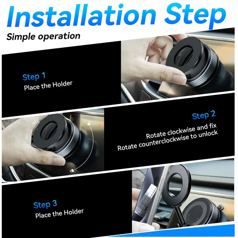 360° Adjustable Vacuum Magnetic Phone Holder, Suction Cup Phone Mount for Magsafe, Portable Cell Phone Holder for Car,Makeup/Gym/Mirror, Fit for All iphone iphone 12 and above-LIN