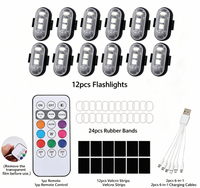 【Velcro Striped Version】 12 wireless remote control aircraft lights + 1remote controller