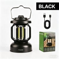 Retro multi-functional camping lamp - Black - 1 unit