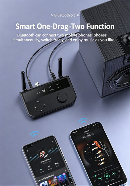 New Bluetooth 5.3 Audio Receiver B41 with Optical/Coaxial/AUX Digital Signal for 3D Sound Quality and High-Definition Music-LIN