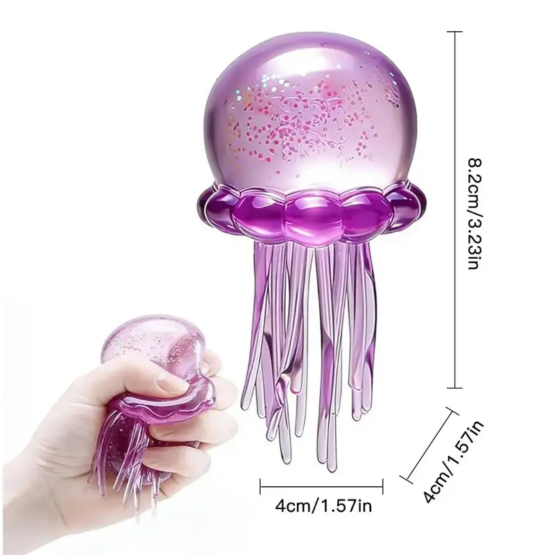 Soft Gel Filled Sensory Squeeze Toy, Stretchy Elastic Squishy Stress Relief Ball, Calming Anxiety Reducing Hand Fidget, Cute Relaxing Jelly Texture, Fun Portable Handheld Squeeze Toy Gift for All Ages-LIN