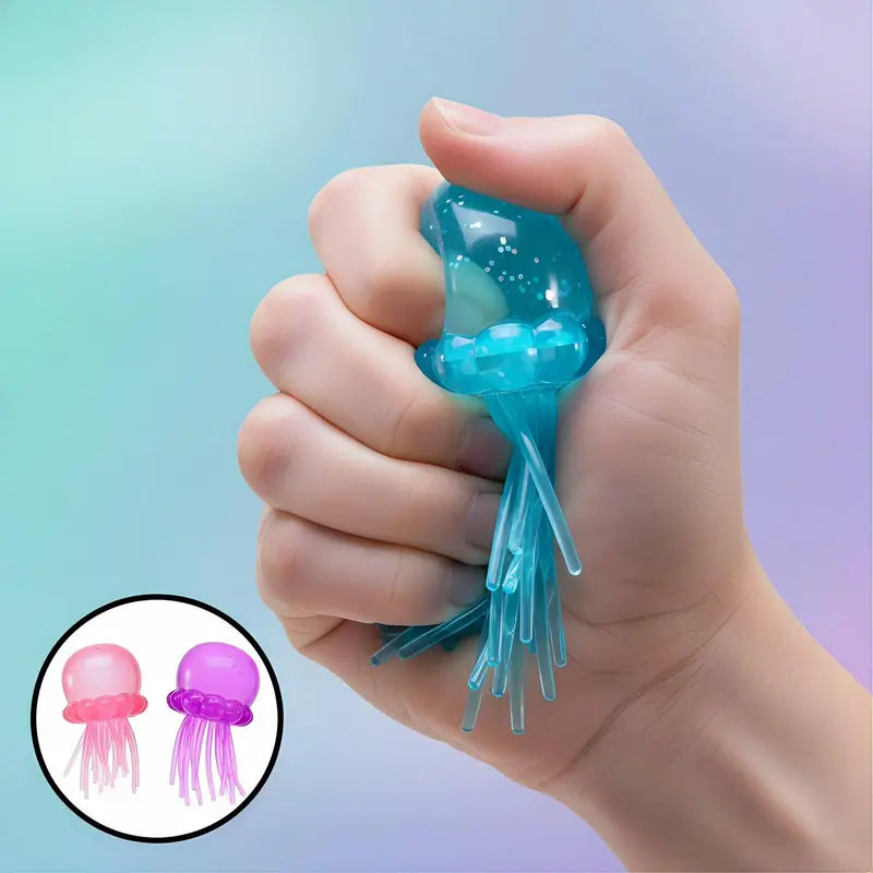 Soft Gel Filled Sensory Squeeze Toy, Stretchy Elastic Squishy Stress Relief Ball, Calming Anxiety Reducing Hand Fidget, Cute Relaxing Jelly Texture, Fun Portable Handheld Squeeze Toy Gift for All Ages-LIN