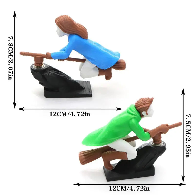 Fun Drift Turn Wizard Creative Broomstick Decoration Broomstick Dashboard Drift Ornaments Witch Wizard Flying Broom Car Interior-LIN